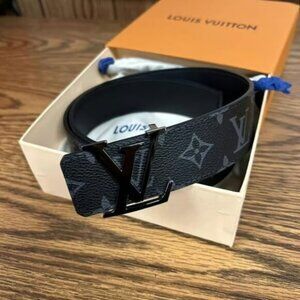 Louis Vuitton Black Monogram LV Initiales Belt